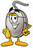 #24850 Clip Art Graphic of a Wired Computer Mouse Cartoon Character Pointing at the Viewer by toons4biz