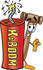 #24865 Clip Art Graphic of a Wooden Mallet Cartoon Character Standing With a Lit Stick of Dynamite by toons4biz