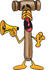 #24874 Clip Art Graphic of a Wooden Mallet Cartoon Character Screaming Into a Megaphone by toons4biz