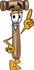 #24880 Clip Art Graphic of a Wooden Mallet Cartoon Character Pointing Upwards by toons4biz