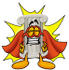 #24949 Clip Art Graphic of a Pillar Cartoon Character Dressed as a Super Hero by toons4biz
