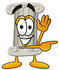 #24971 Clip Art Graphic of a Pillar Cartoon Character Waving and Pointing by toons4biz
