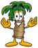 #25013 Clip Art Graphic of a Tropical Palm Tree Cartoon Character With Welcoming Open Arms by toons4biz