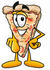#25106 Clip Art Graphic of a Cheese Pizza Slice Cartoon Character Pointing at the Viewer by toons4biz