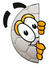 #25212 Clip Art Graphic of a White Soccer Ball Cartoon Character Peeking Around a Corner by toons4biz