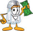 #25280 Clip Art Graphic of a Salt Shaker Cartoon Character Holding a Dollar Bill by toons4biz