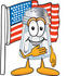 #25303 Clip Art Graphic of a Salt Shaker Cartoon Character Pledging Allegiance to an American Flag by toons4biz