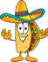 #25532 Clip Art Graphic of a Crunchy Hard Taco Character With Welcoming Open Arms by toons4biz