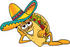 #25535 Clip Art Graphic of a Crunchy Hard Taco Character Resting His Head on His Hand by toons4biz