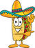 #25538 Clip Art Graphic of a Crunchy Hard Taco Character Waving and Pointing by toons4biz
