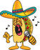 #25543 Clip Art Graphic of a Crunchy Hard Taco Character Singing Loud Into a Microphone by toons4biz