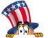 #25604 Clip Art Graphic of a Patriotic Uncle Sam Character Peeking Over a Surface by toons4biz