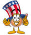 #25613 Clip Art Graphic of a Patriotic Uncle Sam Character Holding a Pencil by toons4biz