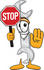 #25620 Clip Art Graphic of a Wrench Tool Character Holding a Stop Sign by toons4biz