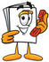 #26090 Clip Art Graphic of a White Copy and Print Paper Cartoon Character Holding a Telephone by toons4biz