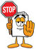 #26113 Clip Art Graphic of a White Copy and Print Paper Cartoon Character Holding a Stop Sign by toons4biz