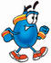 #26199 Clip Art Graphic of a Blue Waterdrop or Tear Character Speed Walking or Jogging by toons4biz