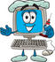 #26238 Clip Art Graphic of a Desktop Computer Cartoon Character Doctor Holding a Syringe by toons4biz
