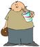 #26711 Jolly Man Eating a Donut and Drinking a Soda or Milk Clipart by DJArt
