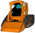 #26969 Orange Bobcat Skid Steer Loader Tractor Working at a Construction Site Clipart Graphic by DJArt