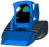 #26971 Blue Bobcat Skid Steer Loader Tractor Working at a Construction Site Clipart Graphic by DJArt