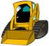 #26973 Yellow Bobcat Skid Steer Loader Tractor Working at a Construction Site Clipart Graphic by DJArt