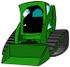 #26974 Green Bobcat Skid Steer Loader Tractor Working at a Construction Site Clipart Graphic by DJArt
