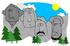 #27025 Mount Rushmore In South Dakota With The Faces Of George Washington, Thomas Jefferson, Theodore Roosevelt, And Abraham Lincoln Clipart Illustration Graphic by DJArt