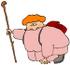 #27043 Fat Woman In Pink Sweats, Kneeling While Out Of Breath During A Hike Clipart Picture by DJArt