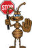 #27503 Clip Art Graphic of a Brown Ant Insect Mascot Character Holding a Stop Sign by toons4biz
