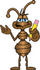 #27507 Clip Art Graphic of a Brown Ant Insect Mascot Character Holding a Yellow Number 2 Pencil With an Eraser by toons4biz