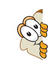 #27528 Clip Art Graphic of a White Bread Slice Mascot Character Peeking Around a Corner and Spying by toons4biz