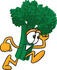 #27557 Clip Art Graphic of a Broccoli Mascot Character Running Fast by toons4biz
