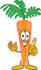 #27590 Clip Art Graphic of an Organic Veggie Carrot Mascot Character Holding a Pencil by toons4biz