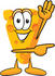 #27628 Clip Art Graphic of a Swiss Cheese Wedge Mascot Character Waving and Pointing to the Right by toons4biz