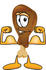 #27643 Clip Art Graphic of a Chicken Drumstick Mascot Character Flexing His Arm Muscles by toons4biz