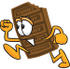 #27700 Clip Art Graphic of a Chocolate Candy Bar Mascot Character Running by toons4biz