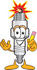 #27710 Clip Art Graphic of a Spark Plug Mascot Character Holding a Pencil by toons4biz