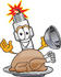 #27714 Clip Art Graphic of a Spark Plug Mascot Character Serving a Thanksgiving Turkey on a Platter by toons4biz