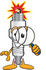 #27724 Clip Art Graphic of a Spark Plug Mascot Character Looking Through a Magnifying Glass by toons4biz
