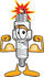 #27725 Clip Art Graphic of a Spark Plug Mascot Character Flexing His Arm Muscles by toons4biz