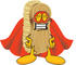 #27739 Clip Art Graphic of a Scrub Brush Mascot Character Dressed as a Super Hero by toons4biz