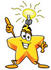 #28186 Clip Art Graphic of a Yellow Star Cartoon Character With a Lightbulb Over His Head While Getting an Idea by toons4biz
