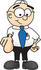 #28415 Clip Art Graphic of a Geeky Caucasian Businessman Cartoon Character Pointing at the Viewer by toons4biz