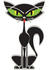 #29042 Royalty-free Cartoon Clip Art of a Black Siamese Cat With Big Green Eyes by Andy Nortnik