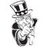 #29091 Royalty-free Black And White Cartoon Clip Art of Uncle Sam Pointing Outwards by Andy Nortnik