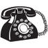 #29122 Royalty-free Black and White Cartoon Clip Art of an Old Fashioned Rotary Landline Telephone by Andy Nortnik