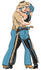 #29135 Royalty-free Cartoon Clip Art of a Strong Cowboy Wrapping a Beautiful Cowgirl in His Arms While Embracing Her in a Kiss by Andy Nortnik