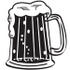 #29213 Royalty-free Cartoon Clip Art of a Black and White Frothy Mug of Beer in a Bar by Andy Nortnik