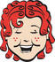 #29300 Royalty-free Cartoon Clip Art of a Happy Curly Red Haired Girl With Freckles, Laughing by Andy Nortnik
